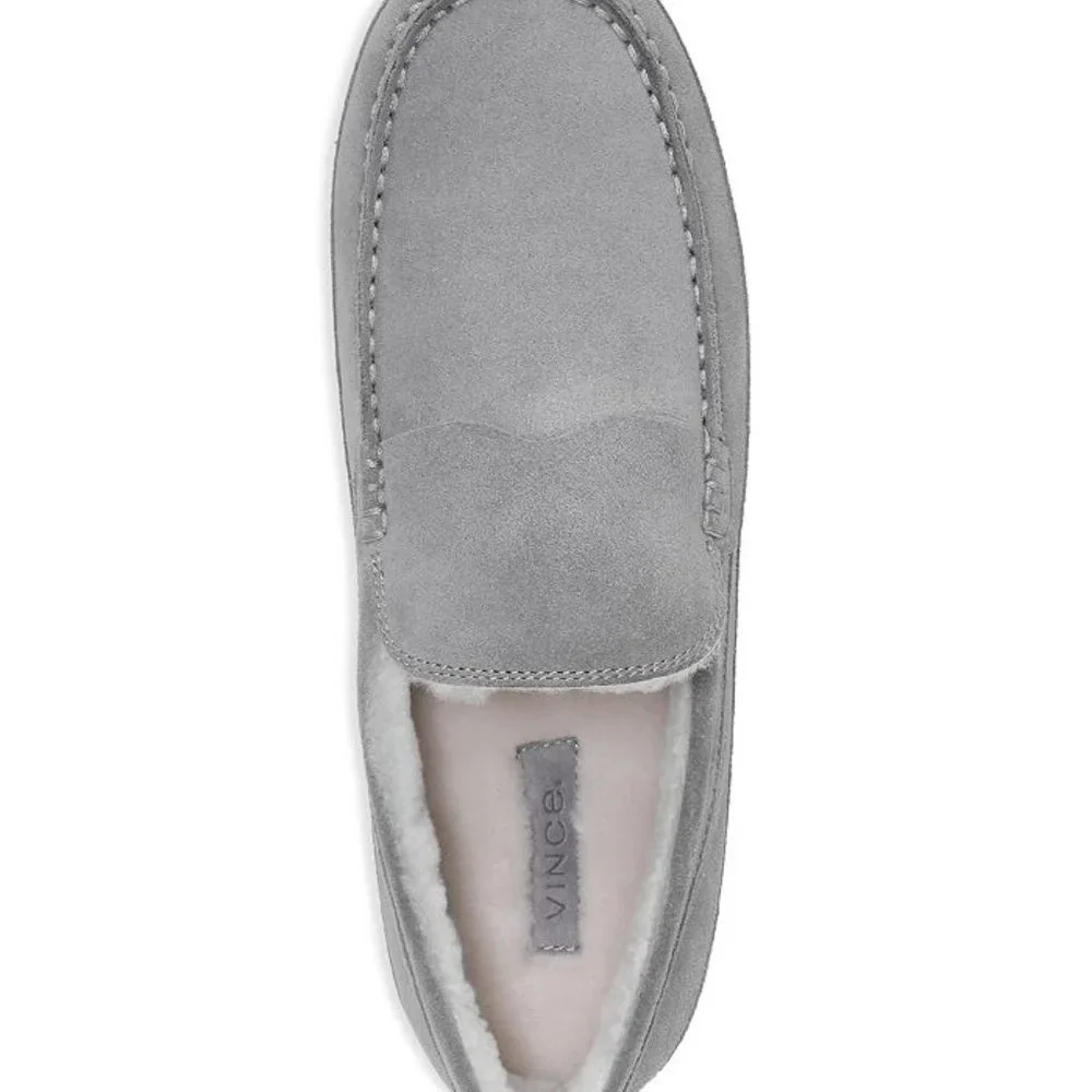 Vince Gibson Shearling Lined Moc Toe Slippers